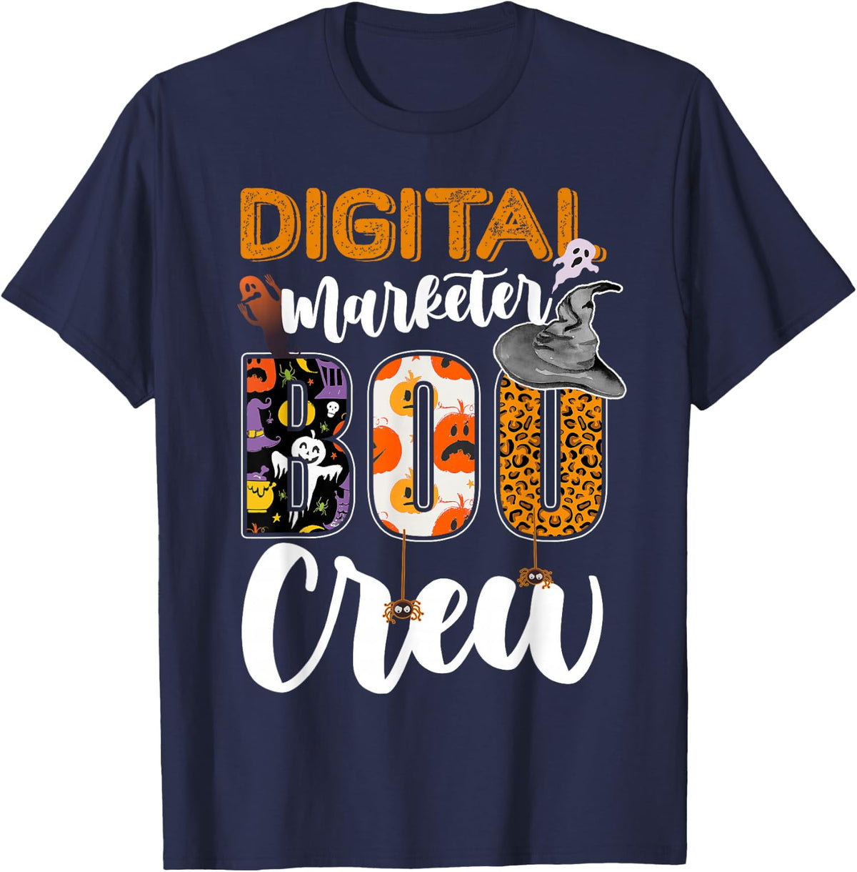 Digital Marketer Boo Crew Halloween Costume Matching T-Shirt - Navy Blue