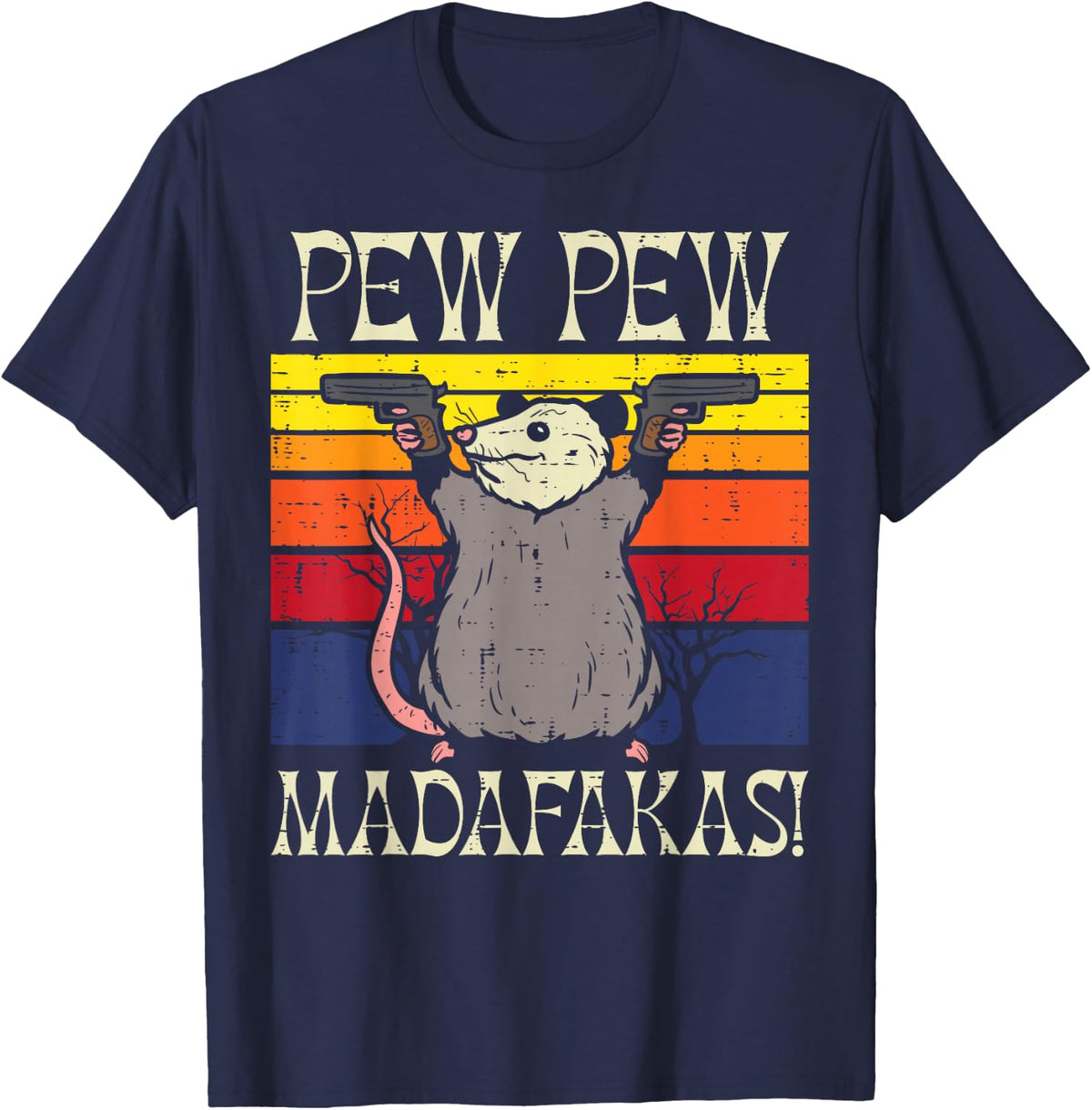 Opossum Pew Funny Possum Dad Men Women T-Shirt - Navy Blue