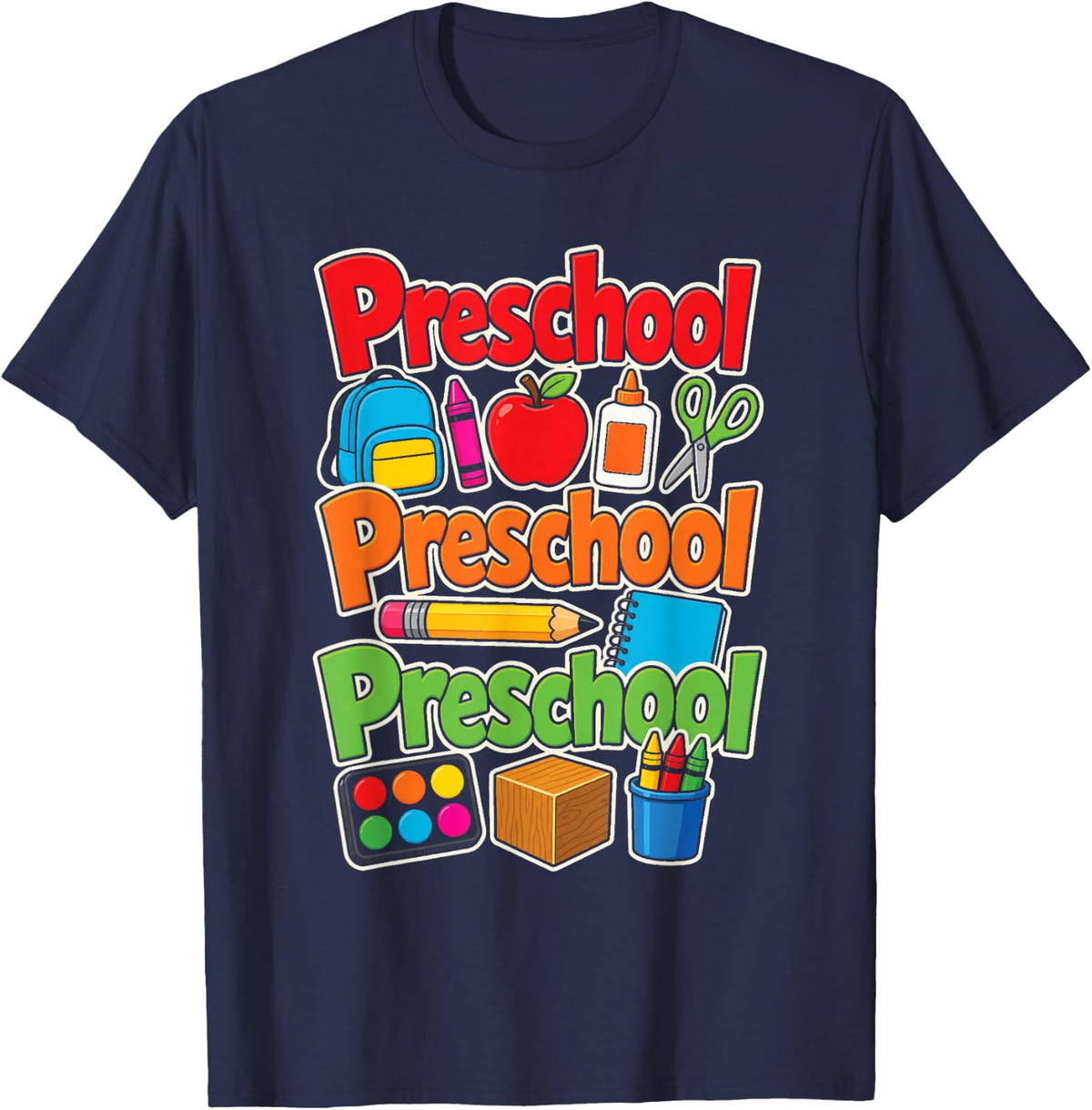 Preschool Pre-K First Day of Elementary School Gift T-Shirt - Navy Blue