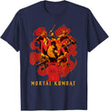 Group Collage and Logo Video Game Movie T-Shirt - Navy Blue