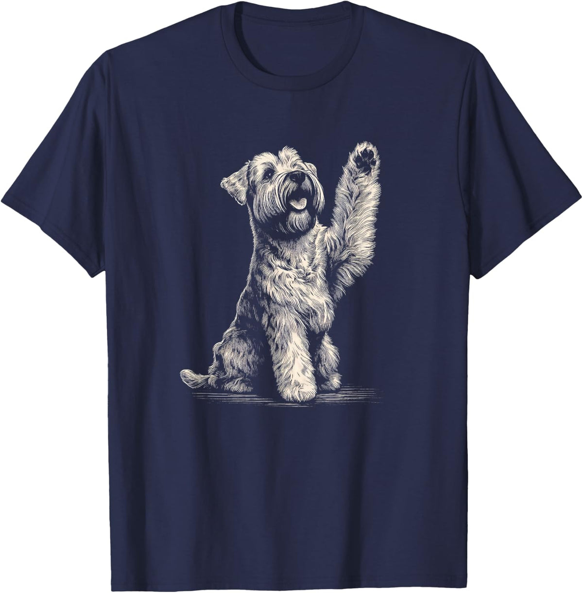 Cute Soft Coated Wheaten Terrier Dog Art for Women and Men T-Shirt - Navy Blue