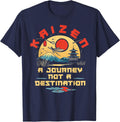Motivational Kaizen A Journey Not A Destination Art T-Shirt - Navy Blue