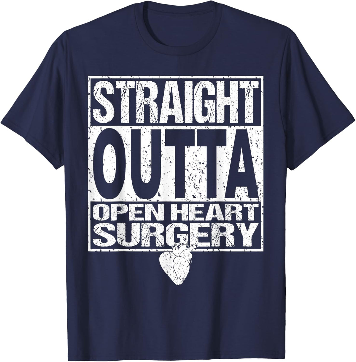 Open Heart Surgery Tshirt Survivor Post Attack Recovery Gift T-Shirt - Navy Blue