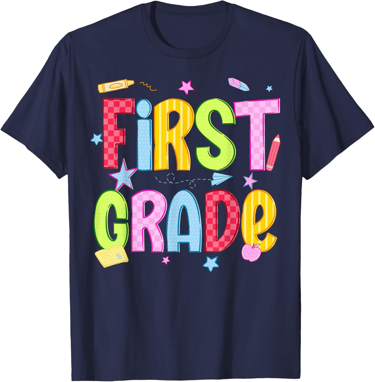 First Grade Team 1st Grade Back to School Teacher Kids T-Shirt - Navy Blue