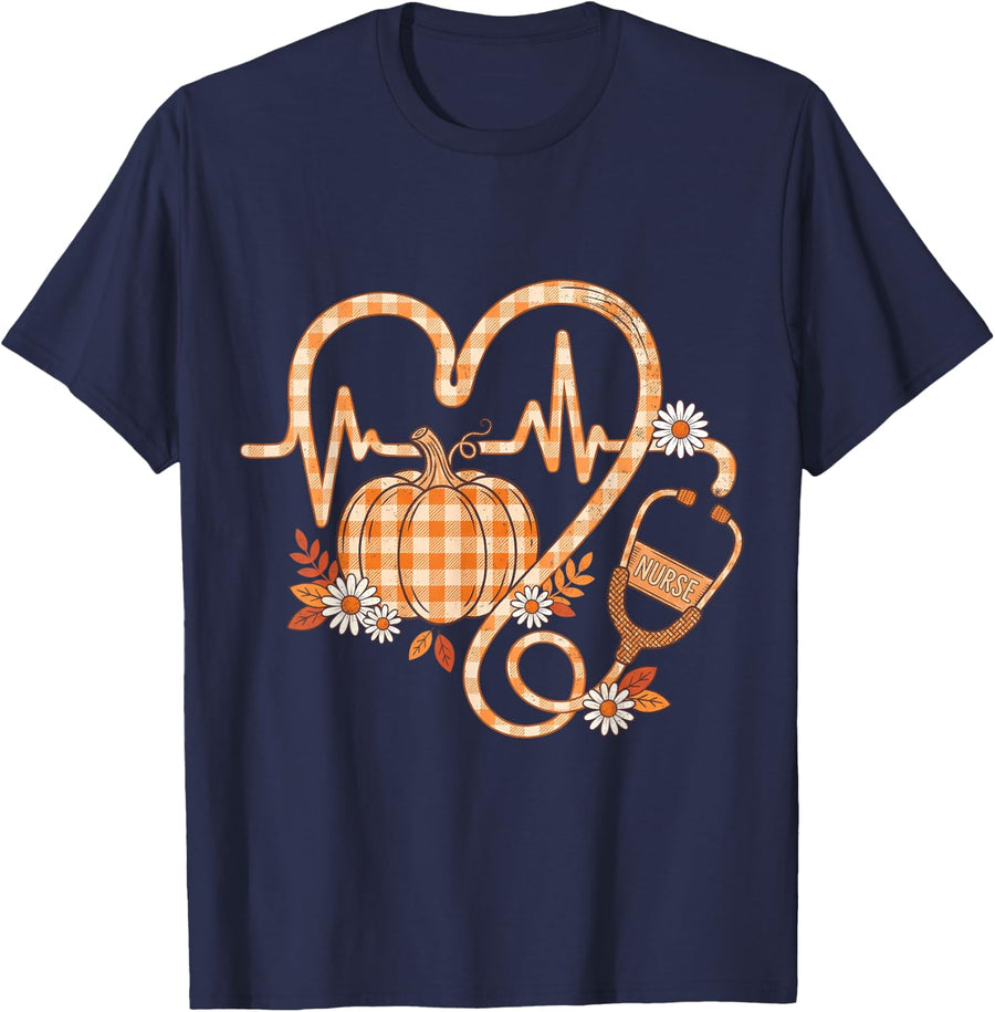Autumn Nursing for Men Women T-Shirt - Navy Blue