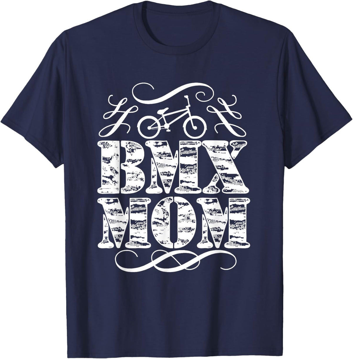 BMX MOM Bike Racing Mother's Shirt T-Shirt - Navy Blue