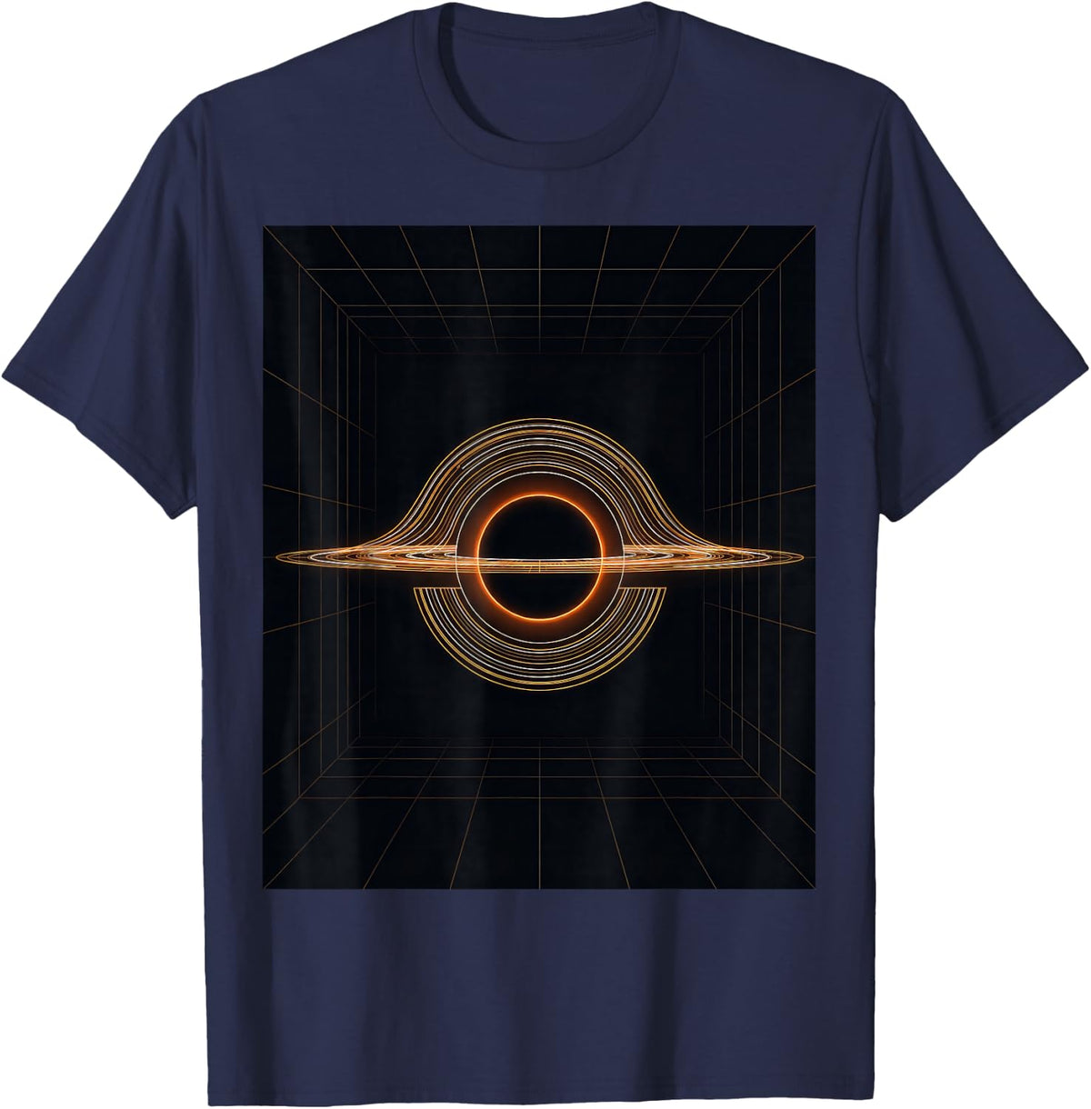 Black Hole Spacetime Distortion Physics Concept T-Shirt - Navy Blue