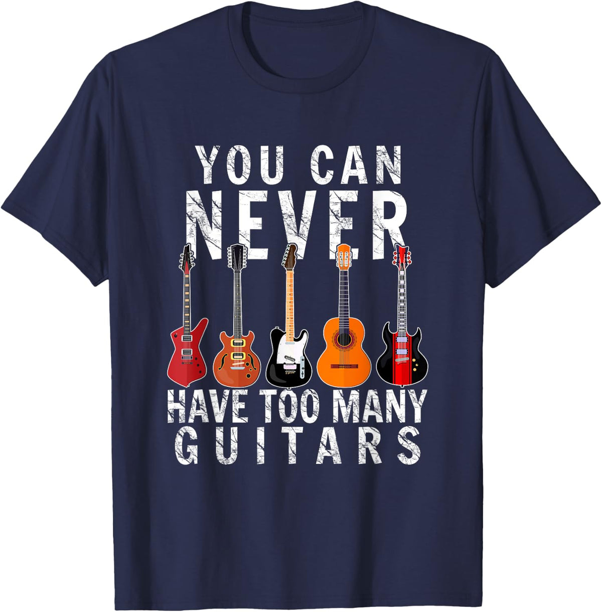Bass Musician Pick You can never have too many Guitars T-Shirt - Navy Blue