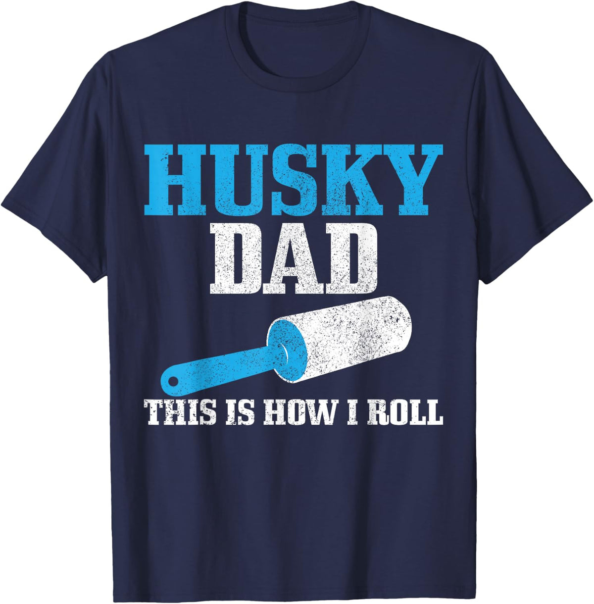 Husky Dad Dog Hair Funny Siberian Husky Tees T-Shirt - Navy Blue