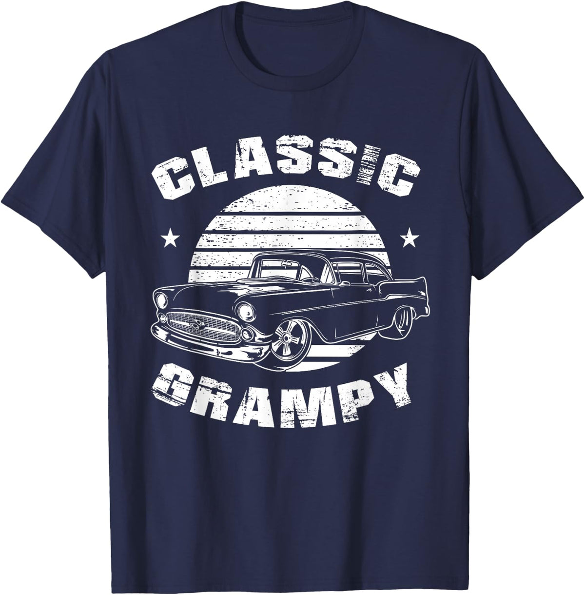Grampy Vintage Retro Classic Funny Car Lover Enthusiast T-Shirt - Navy Blue