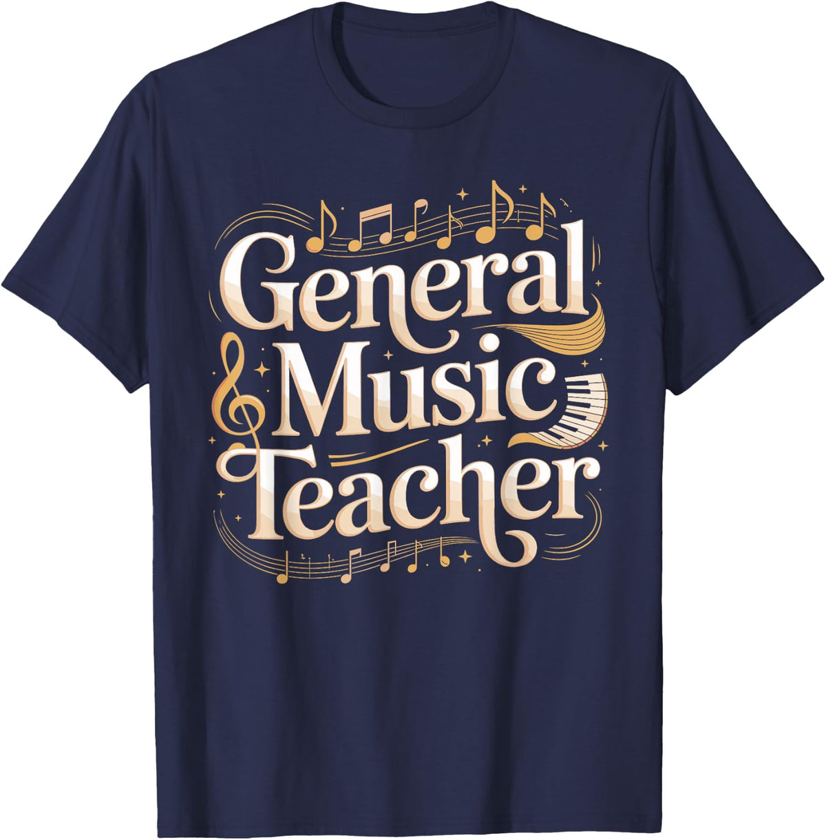 General Music Teacher Elementary Music T-Shirt - Navy Blue