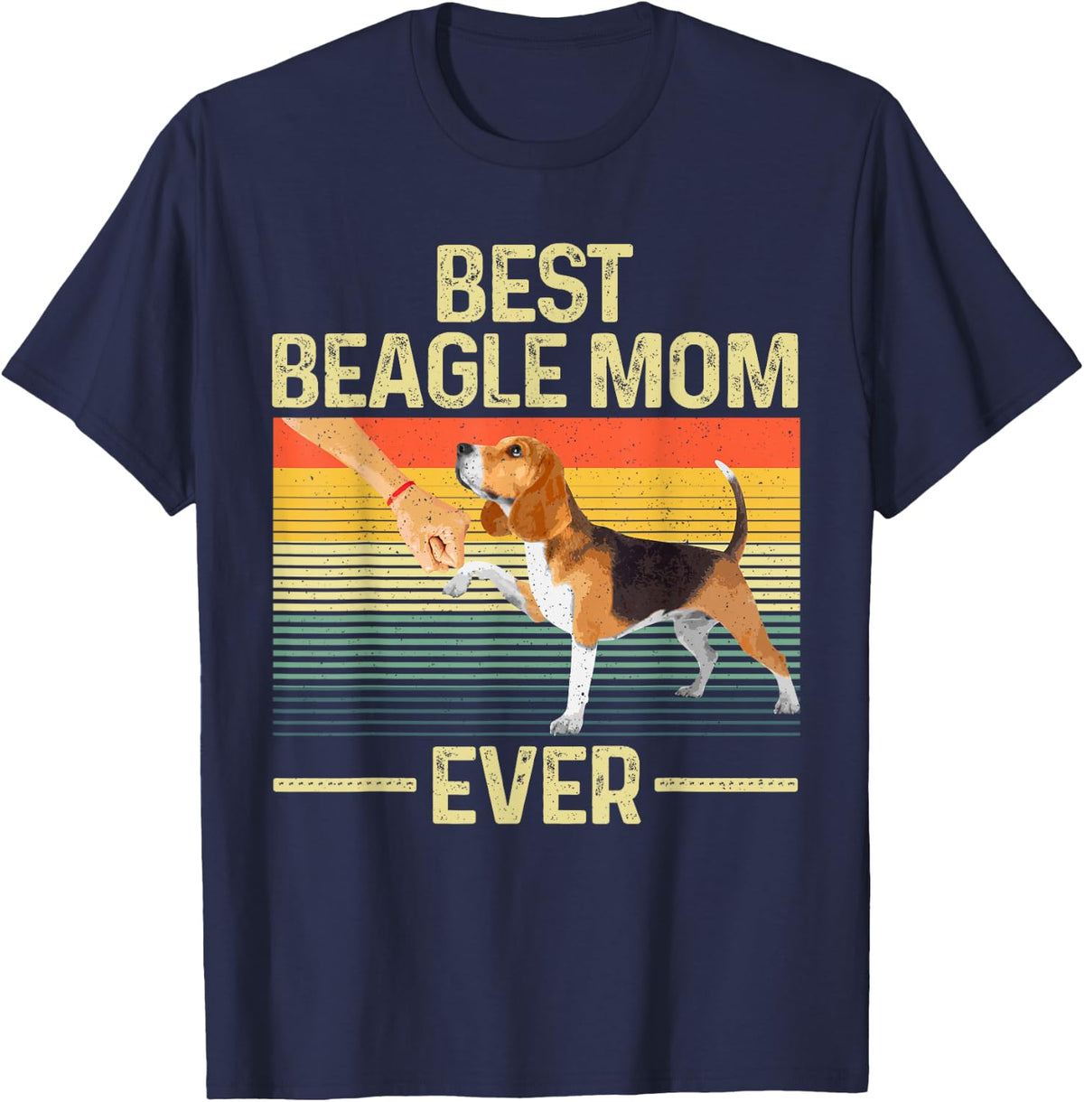 Best Beagle Mom Art For Women Mama Mother Beagle Dog Lovers T-Shirt - Navy Blue