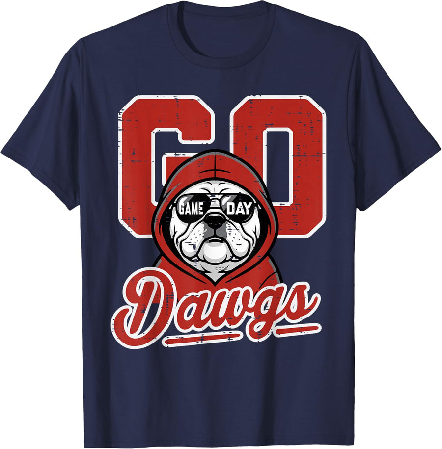 Bulldog Men Women Kids Boys Girls Youth Teen T-Shirt - Navy Blue