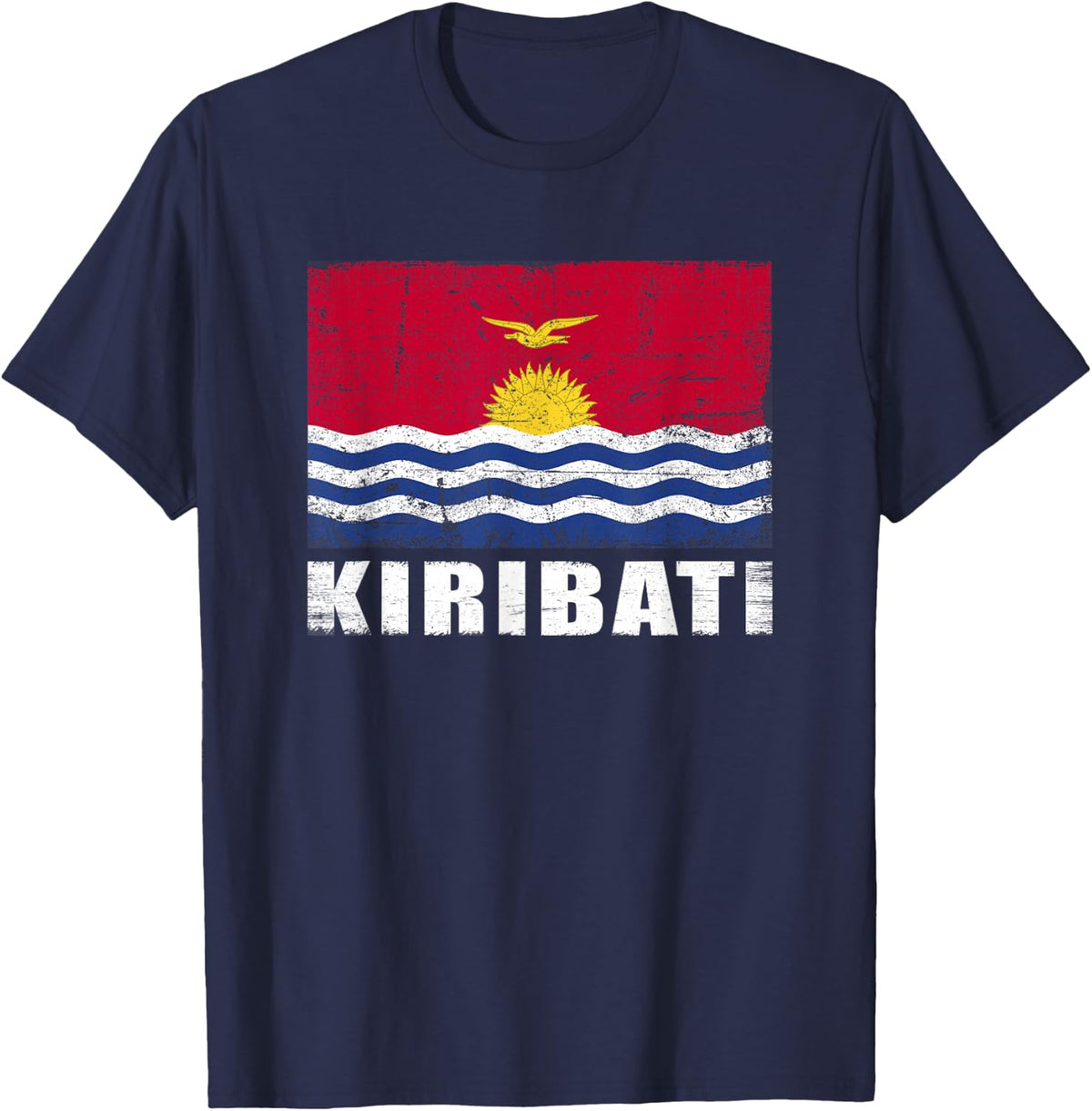 Kiribati Flag Design Grunge Country Flag Kiribati T-Shirt - Navy Blue