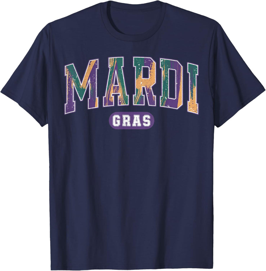 Mardi Gras T-Shirt - Navy Blue