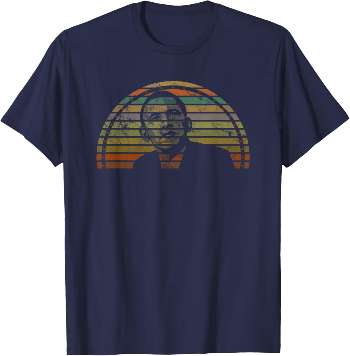 Barack Obama 44th USA President Vintage T-Shirt - Navy Blue
