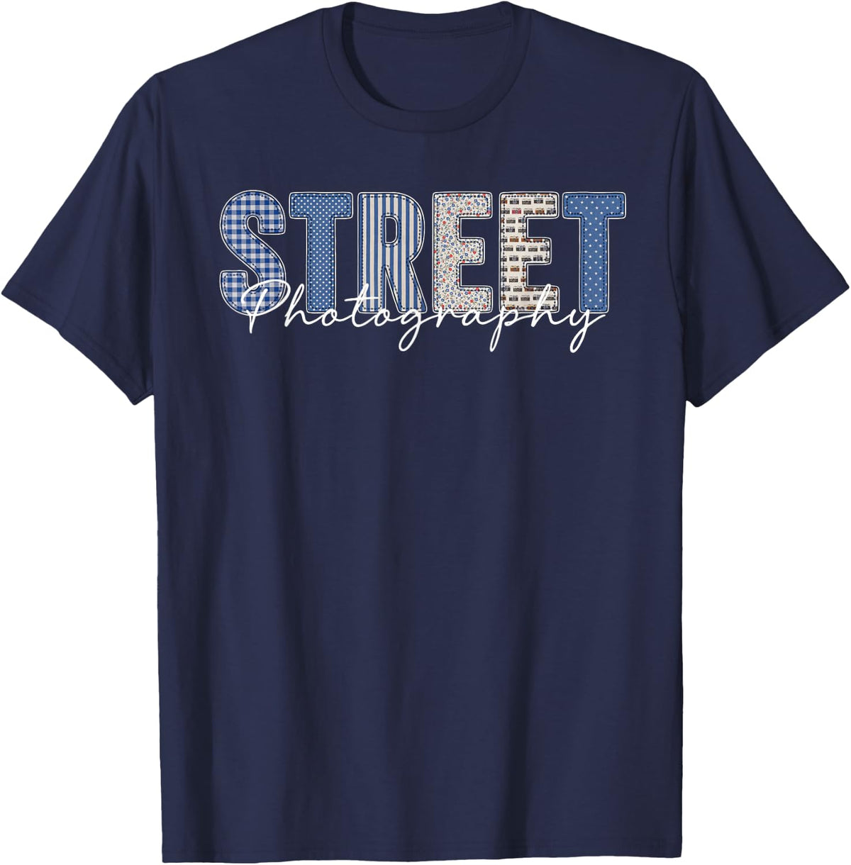 Street Photography Candid Urban Shooter Capture T-Shirt - Navy Blue