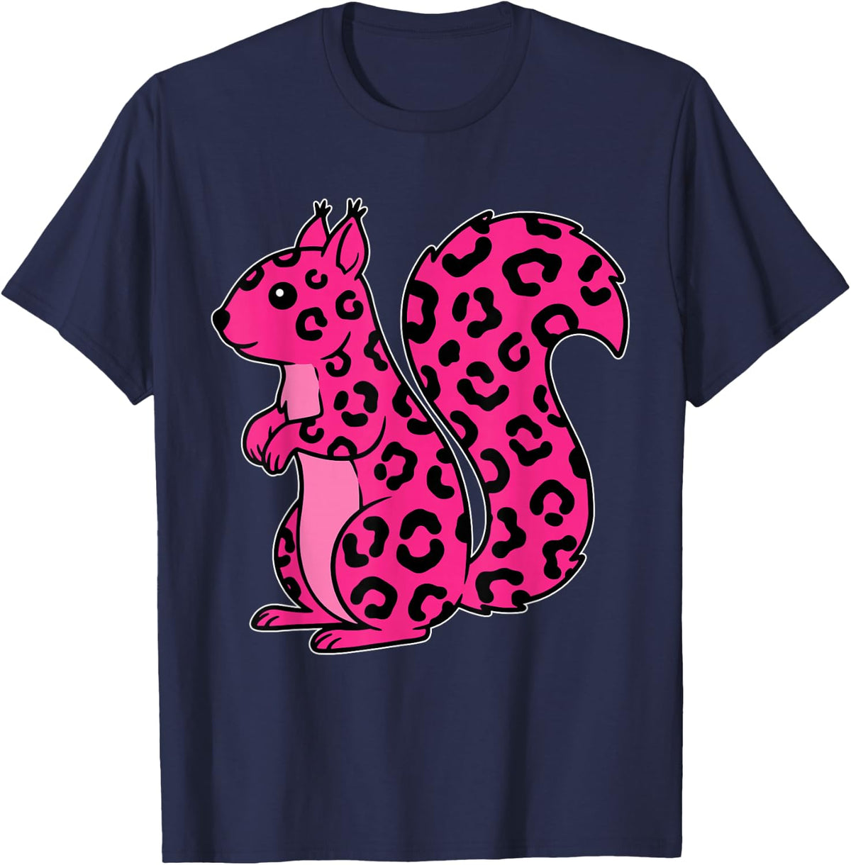 Squirrel Pink Leopard Squirrel Mom Squirrel Lover for Women T-Shirt - Navy Blue