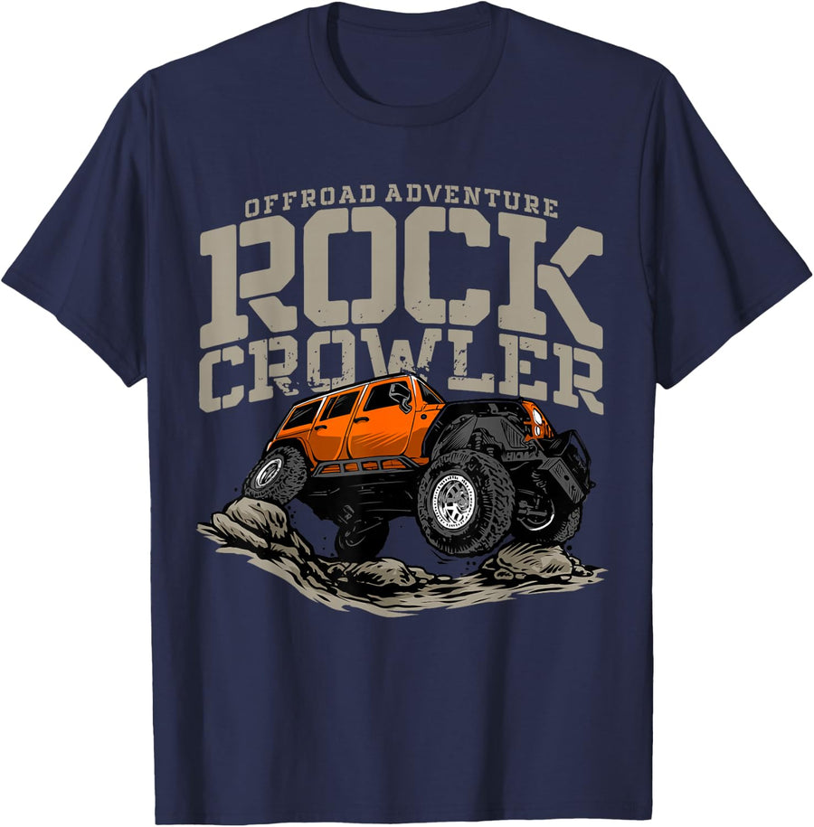 Offroad Adventure Rock Crowler | Off Roading Offroad 4x4 SUV T-Shirt - Navy Blue