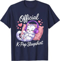 K-Pop Cat Official K-Pop Sleep T-Shirt - Navy Blue