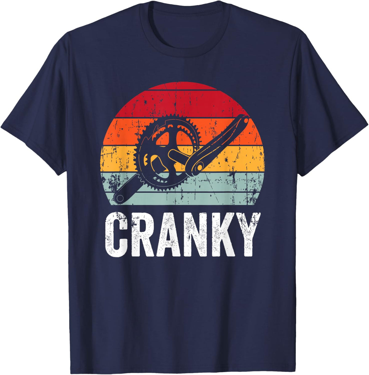 Funny Vintage Cranky Bike Bicycle Rider Cycling Lover Gift T-Shirt Small - Navy Blue