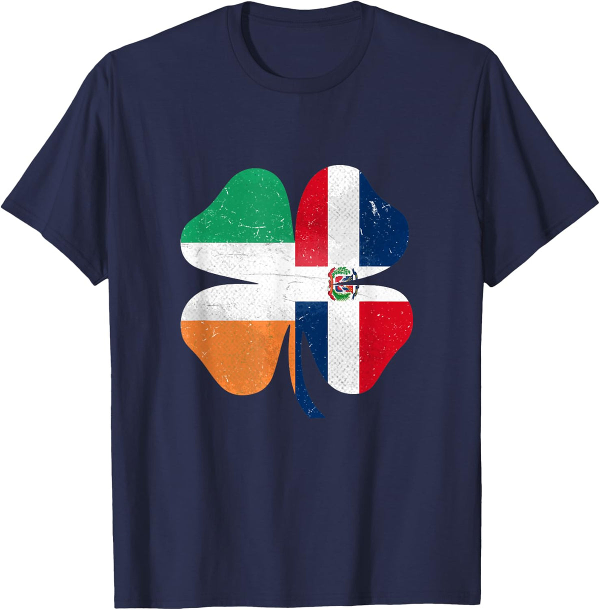Dominican Irish Shamrock Dominican Republic St Patrick's Day T-Shirt - Navy Blue