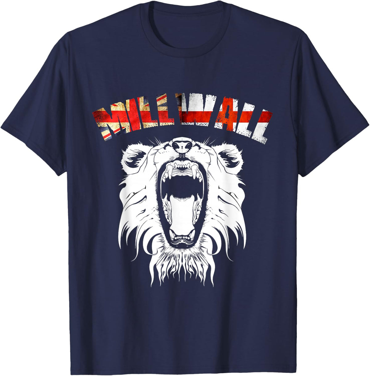 Millwall Proud lion English UK flag T-Shirt - Navy Blue