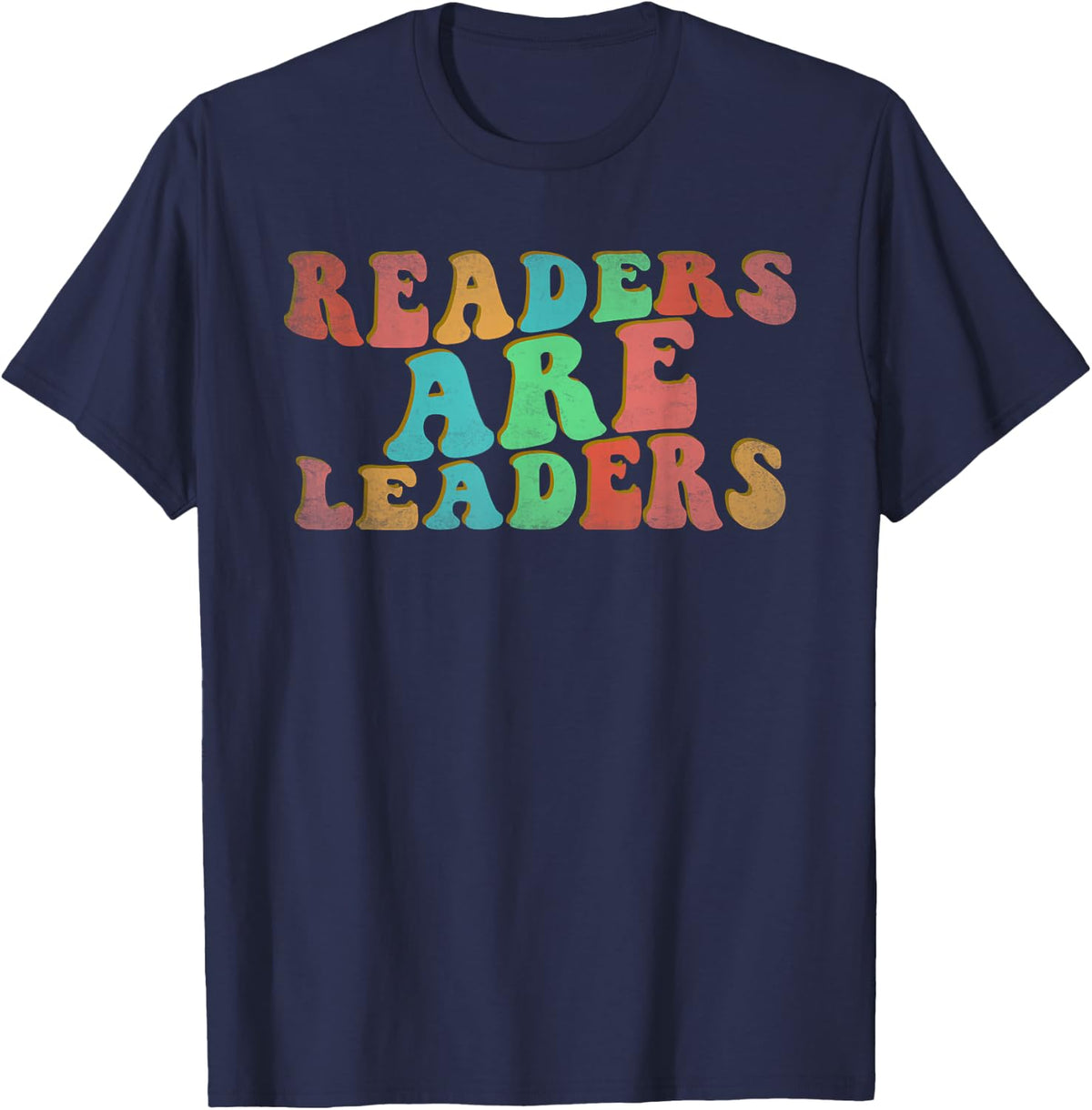 Retro Readers Are Leaders, Appreciation for Elementary School T-Shirt - Navy Blue