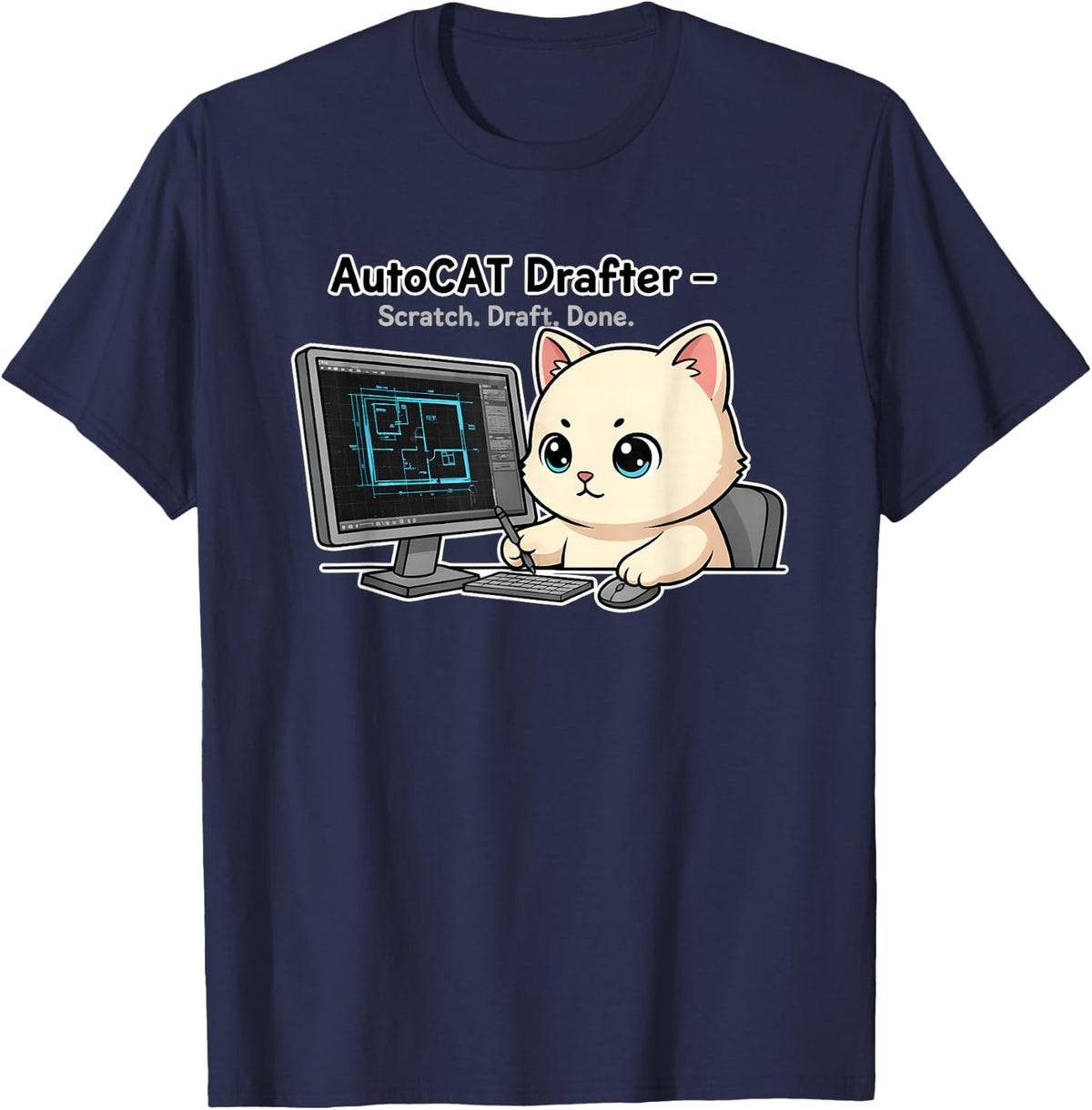 I’m an Autocad Drafter I Search and Delete T-Shirt - Navy Blue