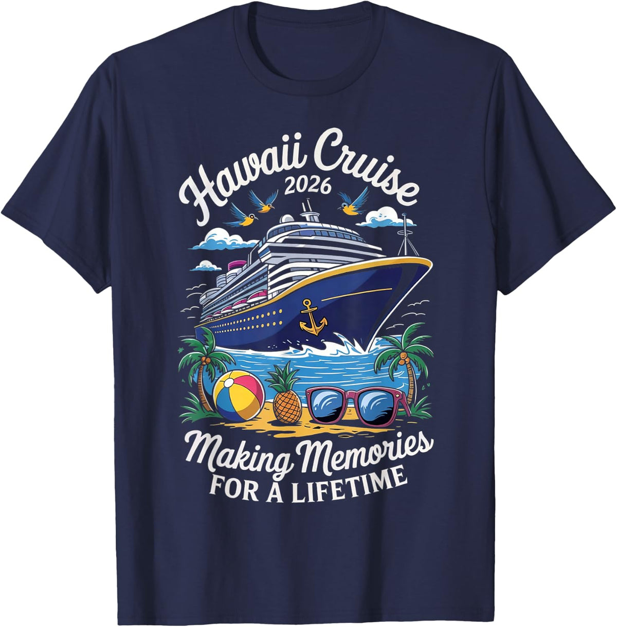 Hawaii Cruise 2026 Vacation Trip Matching Family Group T-Shirt - Navy Blue