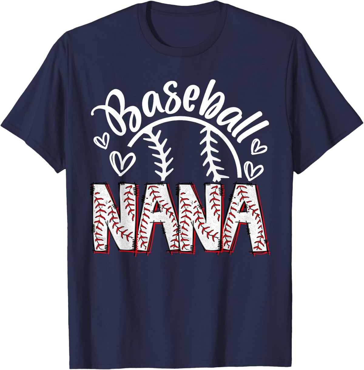 Baseball Nana Cute Proud Loud Senior Baseball Player Nana T-Shirt Tee for Grandma - Navy Blue
