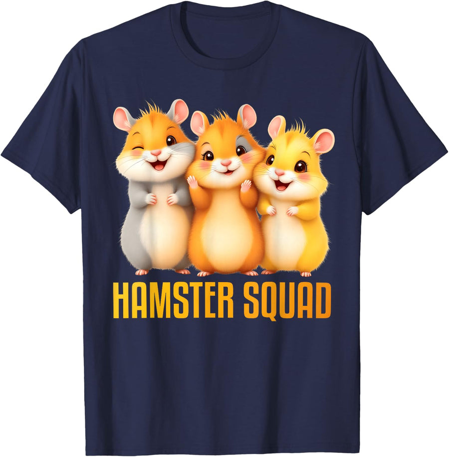 Cute Hamster Design for Men Women Kids Animal Hamster Lover T-Shirt - Navy Blue