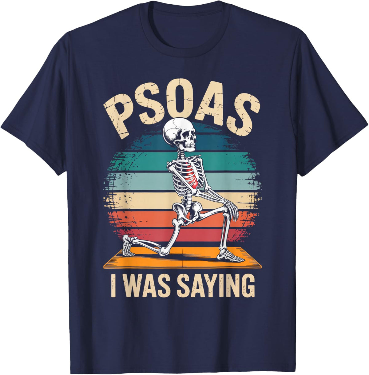PSOAS I Was Saying Patterns LMT PT Funny Physical Therapist T-Shirt - Navy Blue