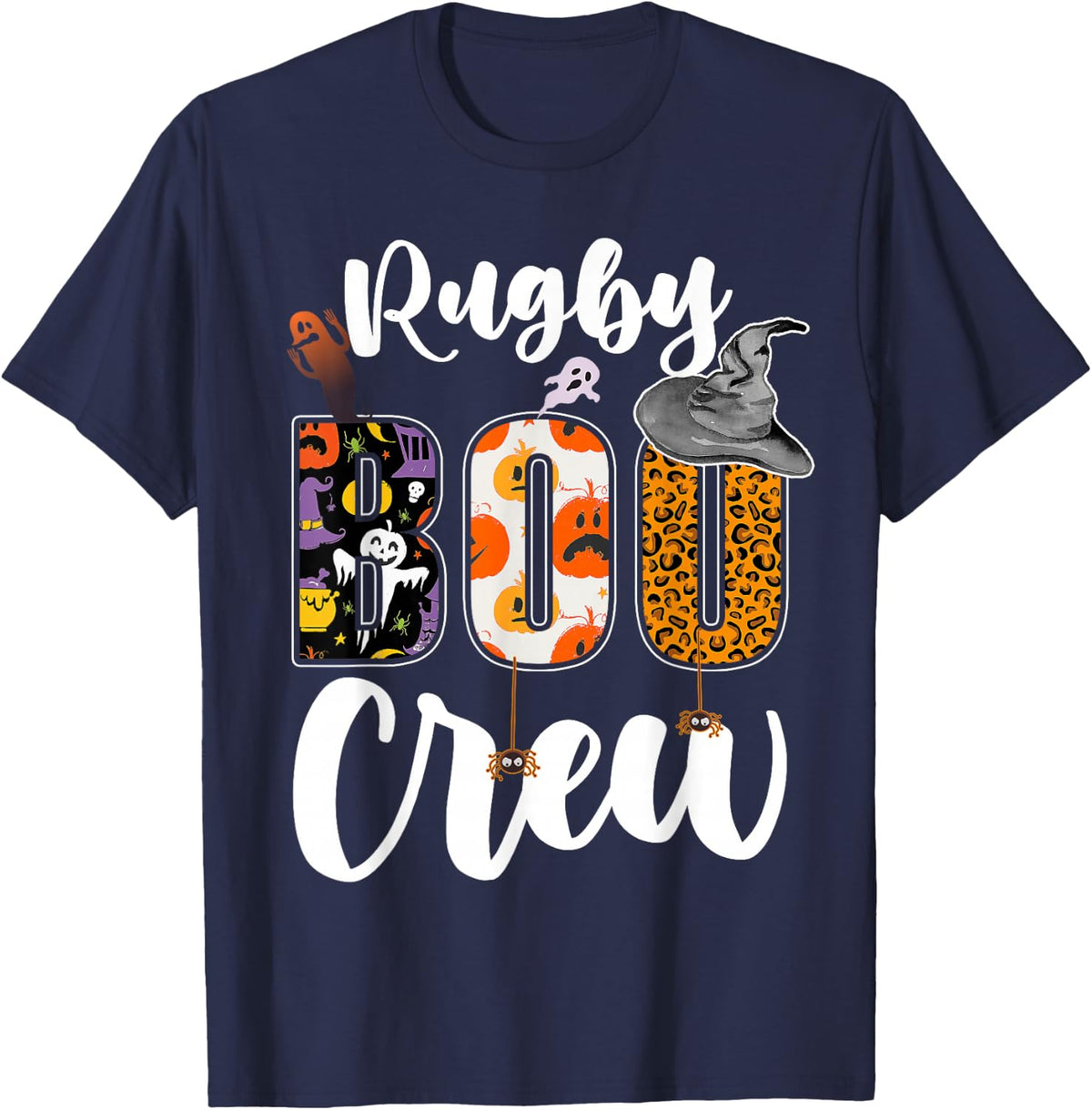 Rugby Boo Crew Halloween Costume Matching T-Shirt - Navy Blue