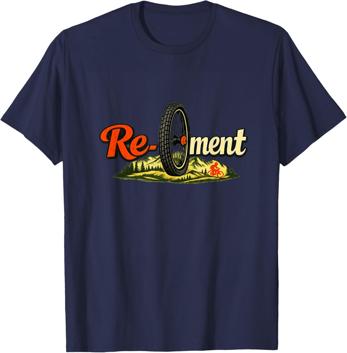 Retirement Mountain Bike Vintage MTB T-Shirt - Navy Blue