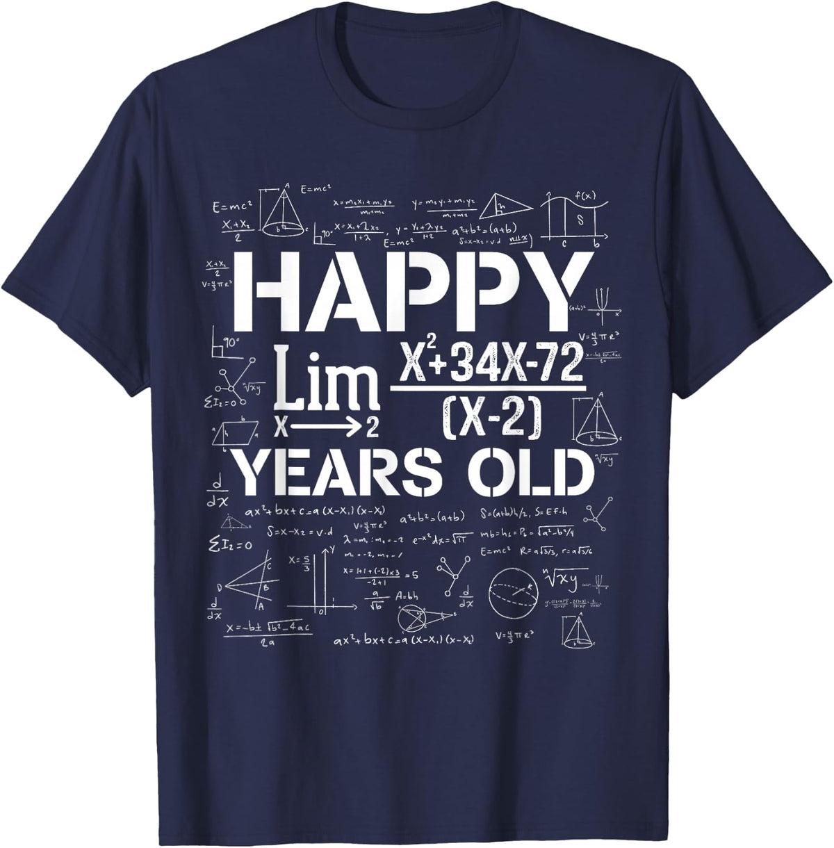 Happy 38 Years Old for Engineers Mathematicians Nerds Geeks T-Shirt - Navy Blue