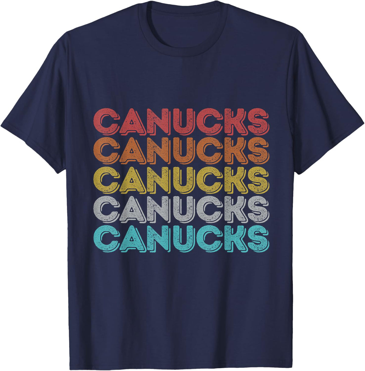 Vintage Retro Canucks T-Shirt - Navy Blue