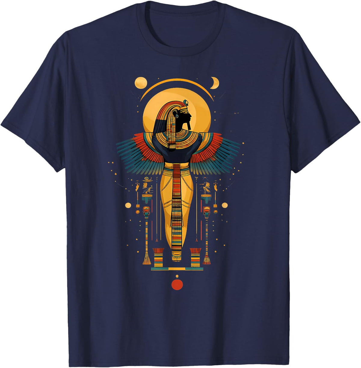Egyptology Pharaohs Egyptian God Tutankhamun Ancient Egypt T-Shirt - Navy Blue