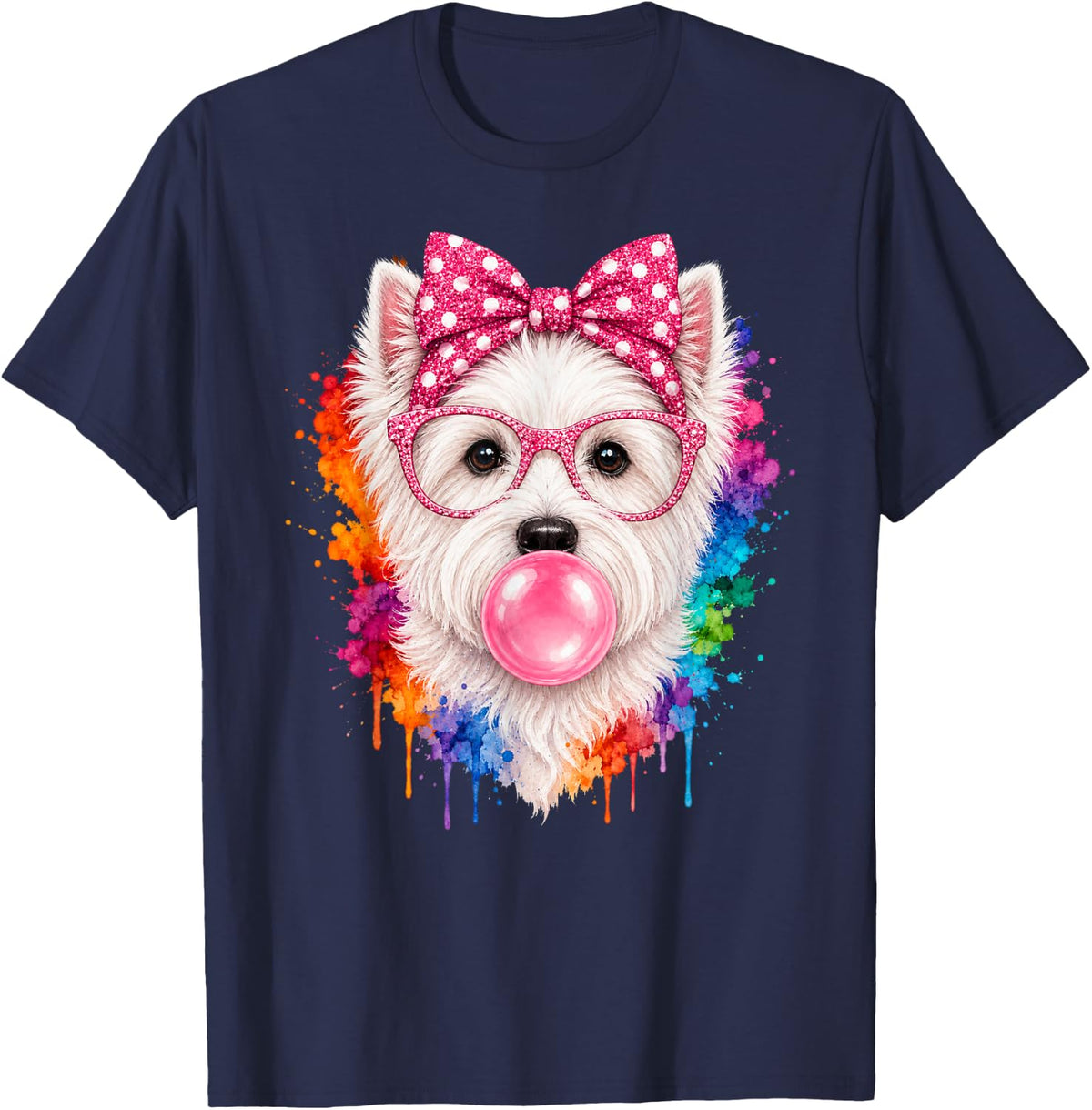 Funny West Highland White Terrier Women T-Shirt - Navy Blue