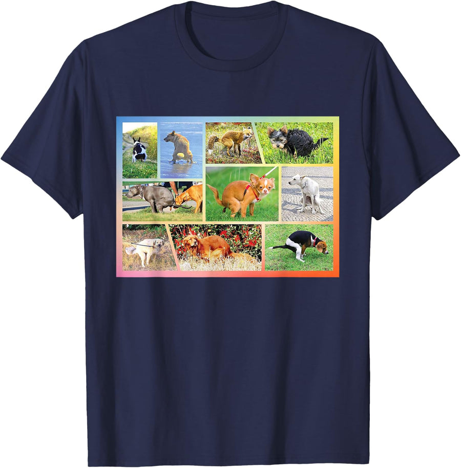 Fun Pooping Chihuahua Pet Owner Humour Dog Lover T-Shirt - Navy Blue