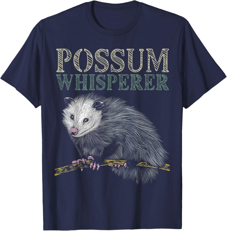 Possum Whisperer Street Cat Opossum Animal Phalanger T-Shirt - Navy Blue