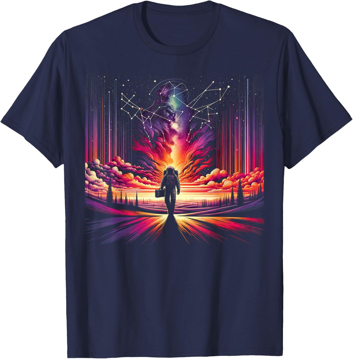 Constellation Astronaut | Men Women T-Shirt (S-6XL) T-Shirt - Navy Blue