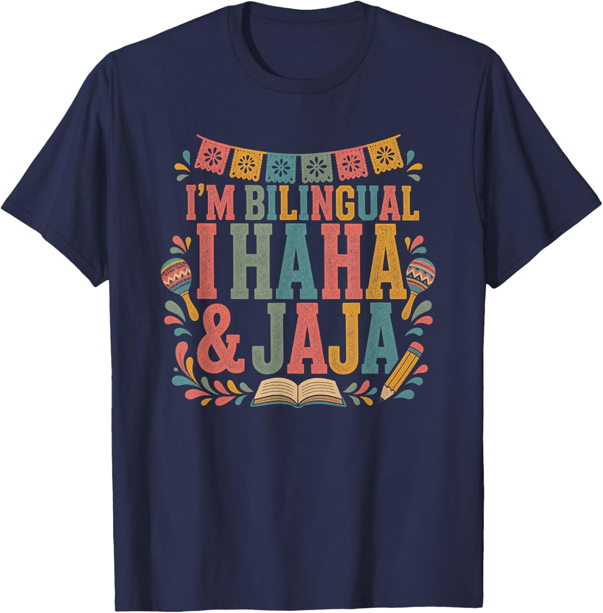 Spanish Teacher Hispanic Heritage Month Bilingual T-Shirt - Navy Blue