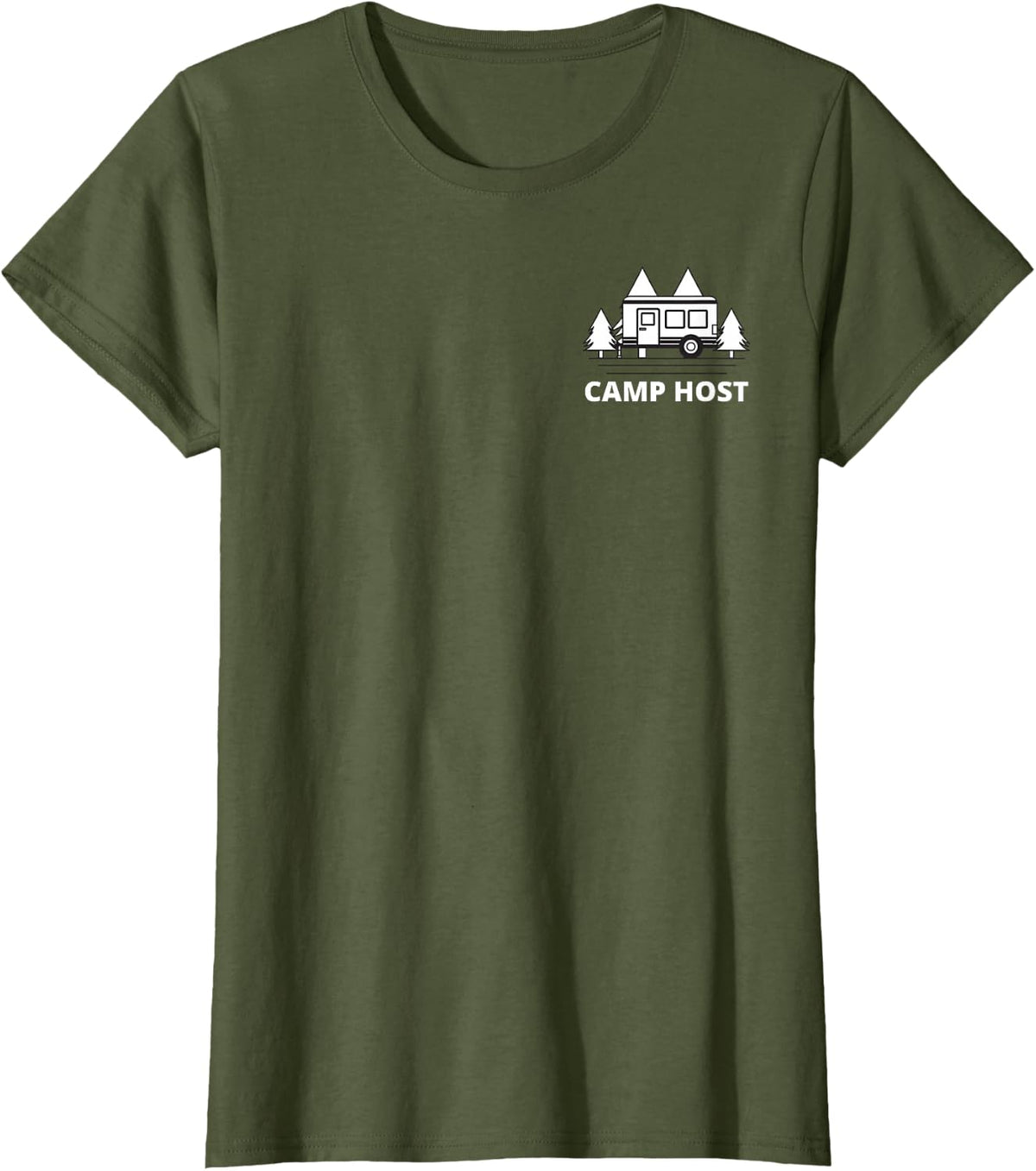 Professional Camp Host Campground Staff Uniform T-Shirt - Olive Green