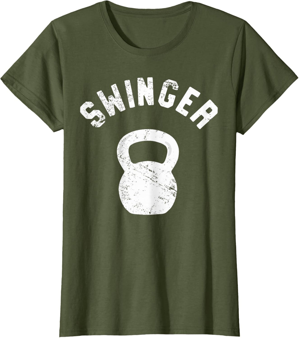 Swinger, Funny Kettlebell Workout Pun Gift T-Shirt - Olive Green
