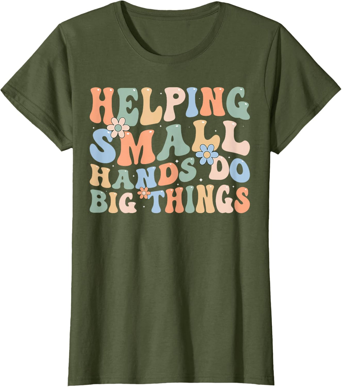 Helping Small Hands Pediatric Occupational Therapy T-Shirt - Olive Green