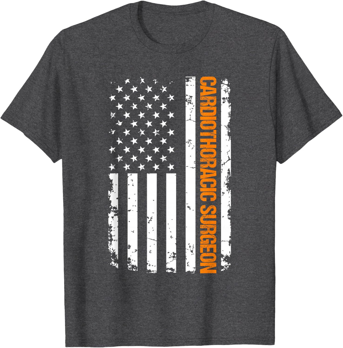 Cardiothoracic Surgeon USA Flag T-Shirt - Dark Heather Grey