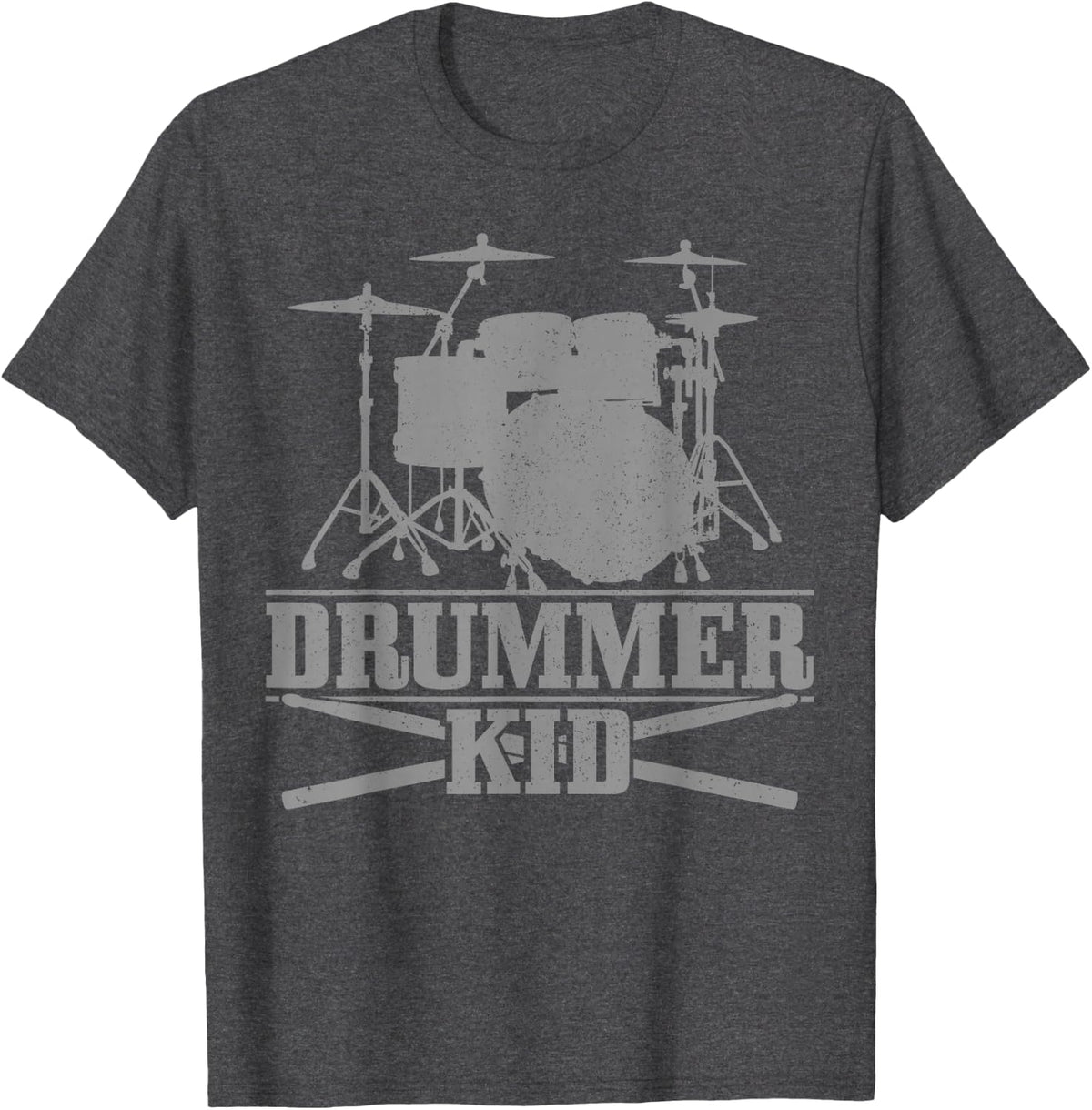 Drummer Kid Gift Drum Sticks Drumming Vintage Drums T-Shirt - Dark Heather Grey