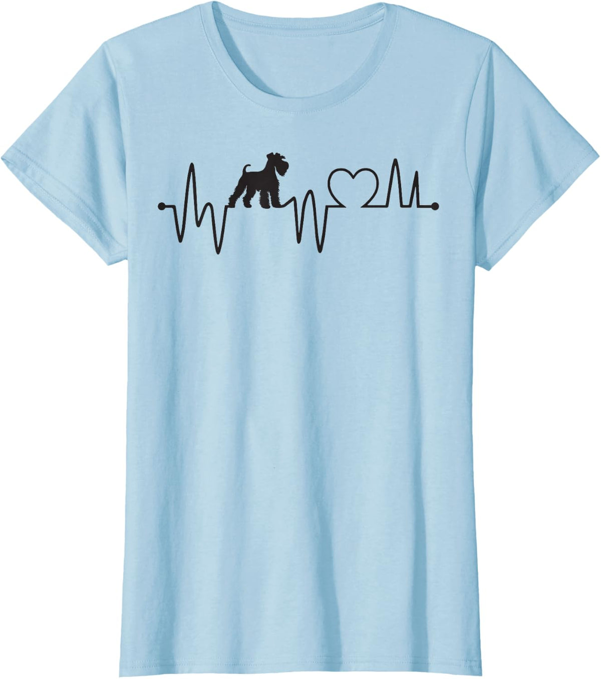 Schnauzer Heartbeat Dog Mom T-Shirt - Baby Blue