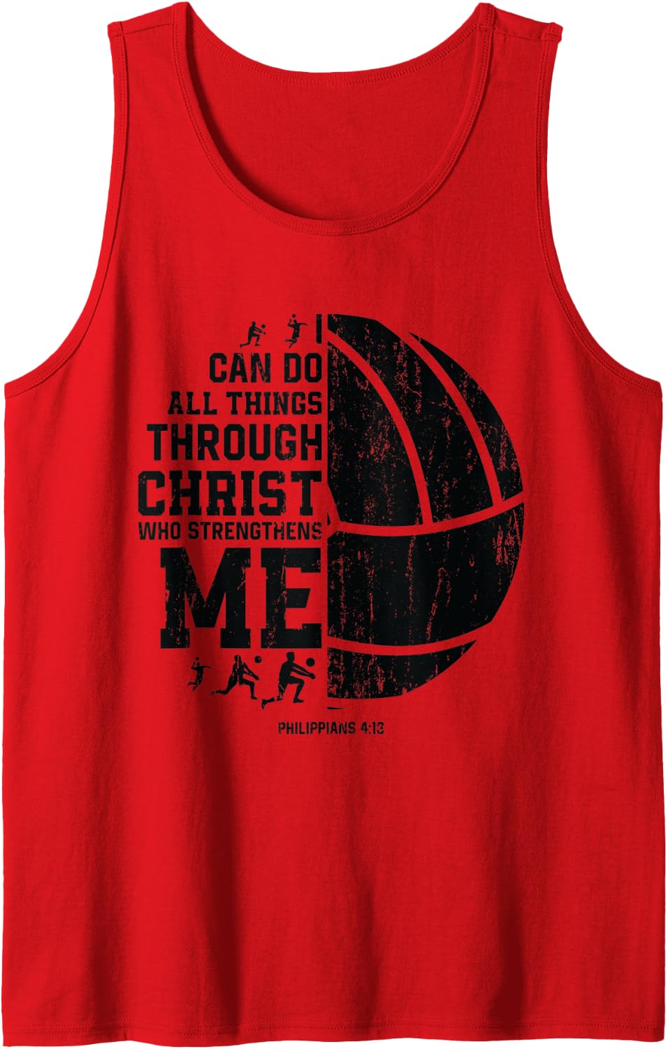 Christ Strengthens Me - Religious Christian Volleyball Tank Top - Red